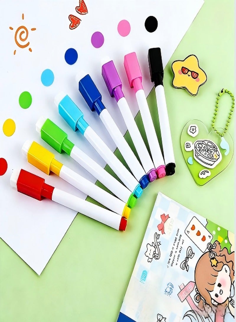 DIKOCO Magnetic Dry Erase Markers,32 pieces White Board Markers,8 colors Dry Erase Marker with Eraser Cap, Low Odor Thin Whiteboard Pens for Kids Classroom, Office Calendar & Home School,Reusable Marking - Image 2